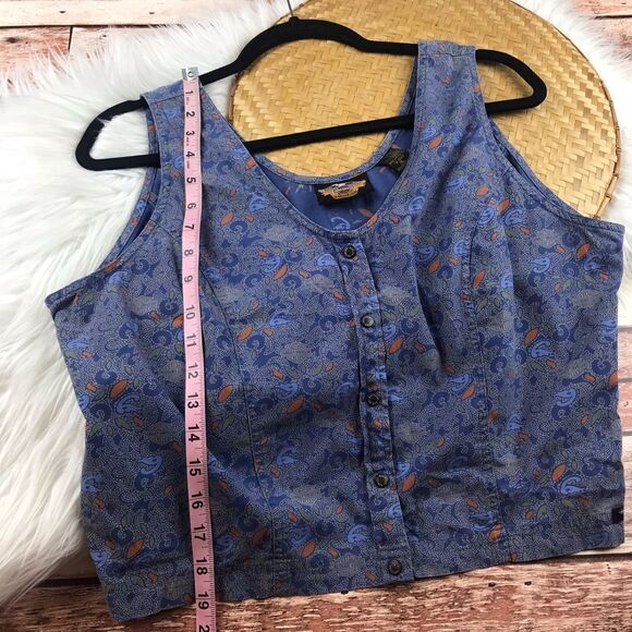 VTG Harley Davidson printed button front crop top - Picture 5 of 5